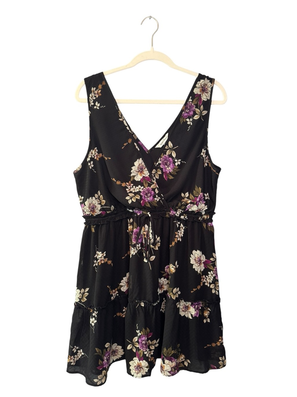 Speechless Black Floral Sleeveless Skater Dress Juniors XXL